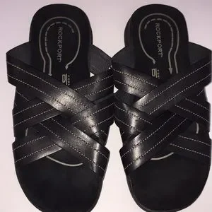 ROCKPORT DMX Leather Sandals Black w/ White Stitching Rockport | Shoes | Rockport Dmx Leather Sandals Black W  main image 3